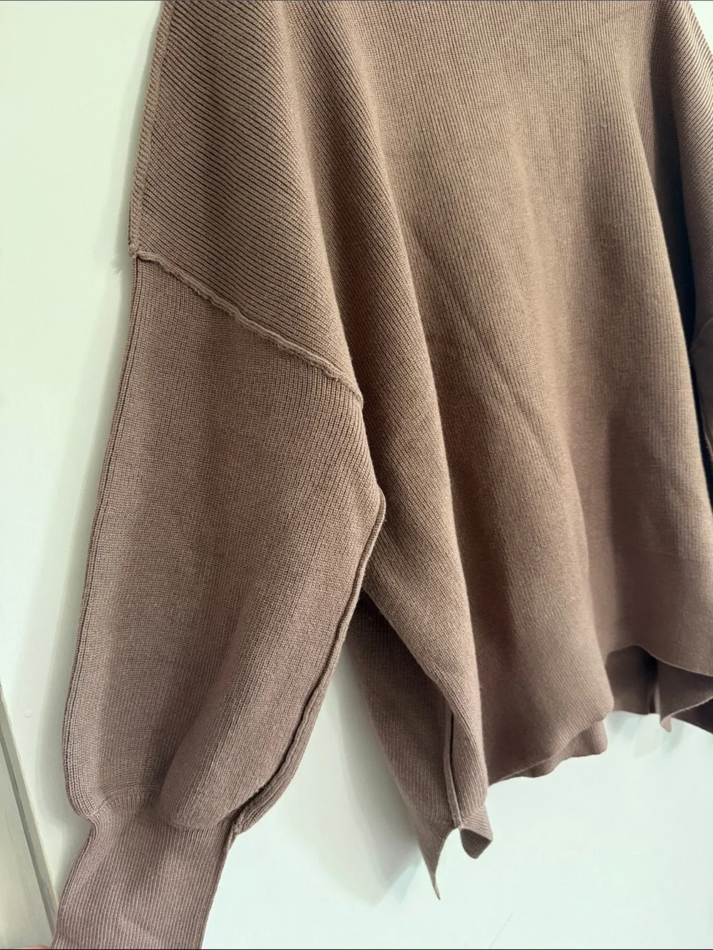 Women's Oversized Brown Efan Crewneck Sweater drop shoulders XL - Picture 3 of 7